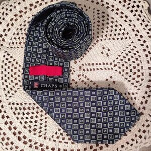 Chaps Ralph Lauren Green Blue Silk Mens Tie